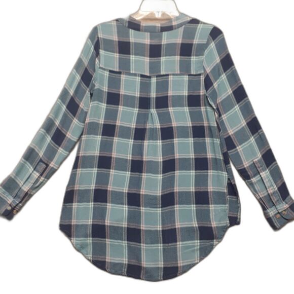 Mountain Khakis Shirt Womens Small Tunic Smock Oversized Button Down Stretch - Picture 6 of 7